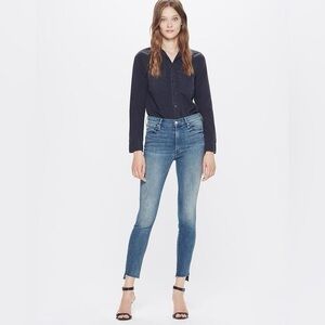 NWOT Mother The Stunner Zip Ankle Step Fray Jeans in Good Girls Do Women’s 29